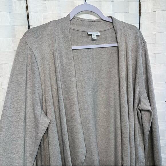 J. Jill Pure Jill Neutral Beige Open Front Cardigan Size Large Petite Earthy - Picture 2 of 14